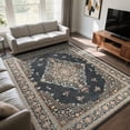 thumbnail image 1 of Homore Dark Grey Floral Medallion Area Rug Non Slip Carpet for Modern Living Rooms, 6' x 9', 1 of 8