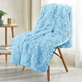 thumbnail image 1 of Homore Fashional Shaggy Faux Fur Throw Blanket for Kids and Adult, 60" x 80" , Sky Blue, 1 of 7