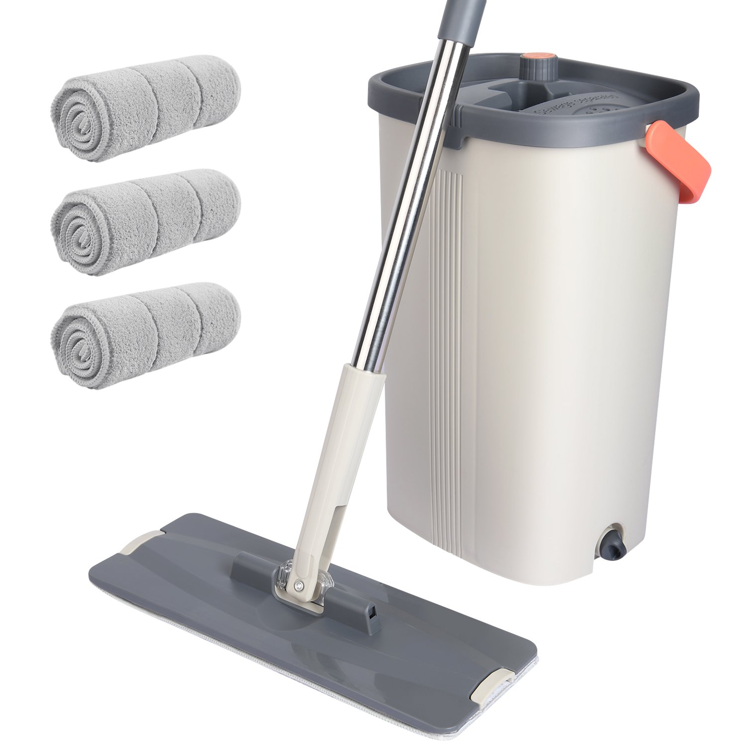 Wet & Dry Self Cleaning Drying Self Wringing Mop Bucket Flat Floor Free