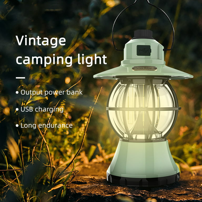Vintage LED Camping Lantern, Rechargeable Camping Railroad Lantern, Retro  Style, Classic Tabletop Lantern Decor with Dimmable Control, Portable  Outdoor Hanging Tent Light for Camping, Indoor