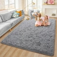 thumbnail image 1 of Homore Modern Area Velvet Rugs for Bedroom, 5.3' x 7.5' , Gray, 1 of 9
