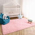 thumbnail image 1 of Homore Modern Area Velvet Rugs for Bedroom, 5.3' x 7.5' , Pink, 1 of 8