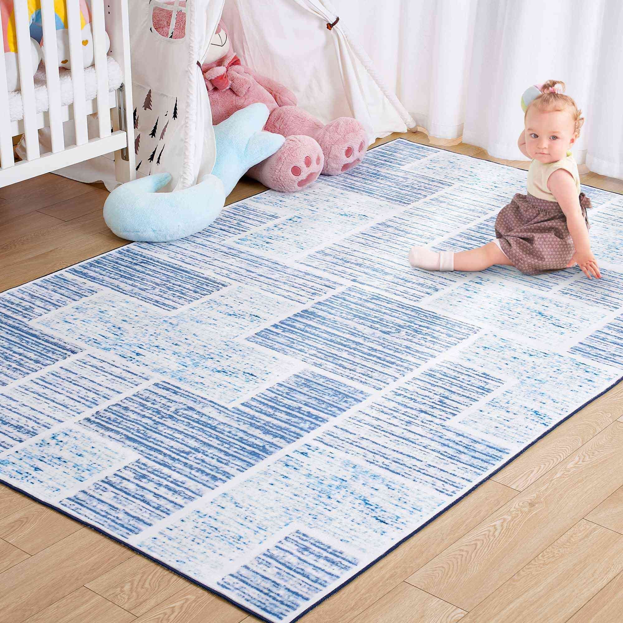 Homore Modern Geometric Patchwork Area Rug Washable Machine Soft Non ...