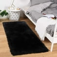 thumbnail image 1 of Homore Modern Soft Faux Bedroom Carpet, Outdoor Rugs, 3' x 5' , Black, 1 of 6