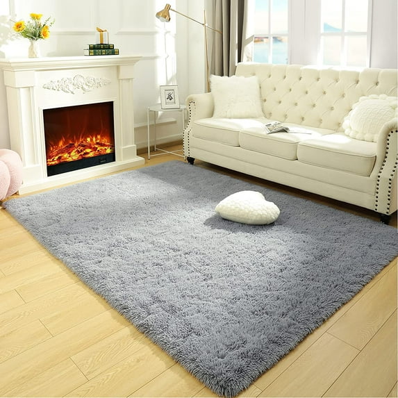 Homore Super Soft Area Rugs Fluffy Carpets for Bedroom Living Room 6' x 9' , Grey