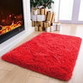 thumbnail image 1 of Homore Super Soft Area Rugs Fluffy Carpets for Bedroom Living Room 2' x 3' , Red, 1 of 7