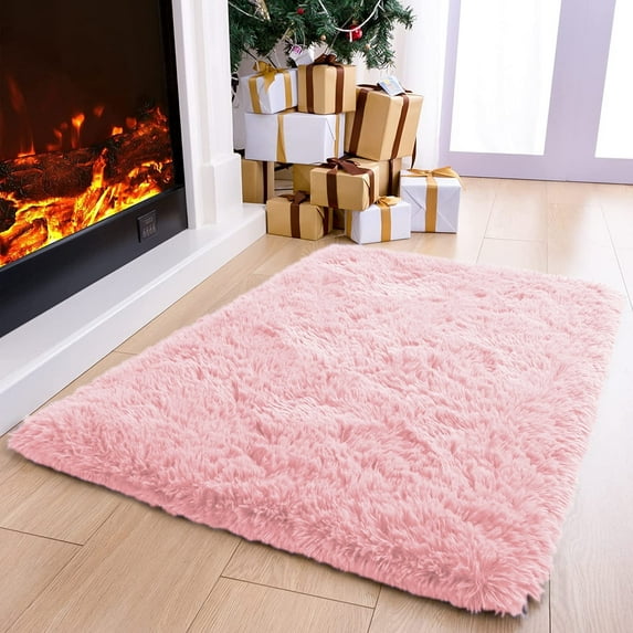 Homore Super Soft Area Rugs Fluffy Carpets for Bedroom Living Room 2' x 3' , Pink