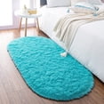 thumbnail image 1 of Homore Ultra Soft Modern Oval Rugs for Bedroom, 2.6' x 5.3' , Blue, 1 of 7