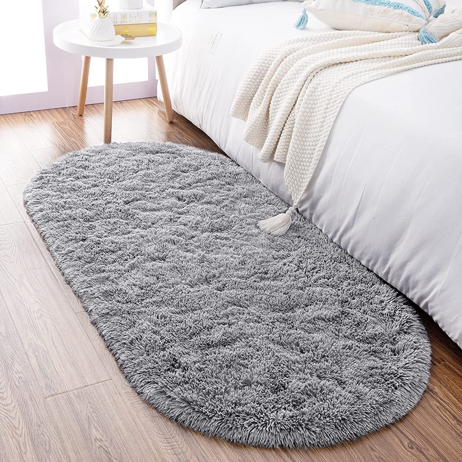 Color G Bedside Rugs for Bedroom Soft and Comfortable, Bedroom Runner Rug  for Home Decor Aesthetic, 1.7'x3.9' Grey Area Rug Washable Carpet for
