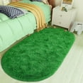 thumbnail image 1 of Homore Ultra Soft Modern Oval Rugs for Bedroom,2.6' x 5.3',Original Green, 1 of 6