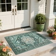thumbnail image 1 of Homore Vintage Boho Oriental Medallion Area Rug, 2' x 3', Green, 1 of 8