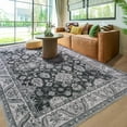 thumbnail image 1 of Homore Vintage Boho Traditional Oriental Faux Wool Area Rug, 5' x 7', Gray, 1 of 9