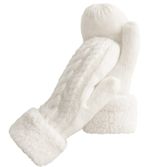 Homore Women's Winter Thick Gloves with Warm Lining, Cozy Knitted Mittens Thick Gloves for Girls Women