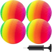 Homotte 8.5 Inch Playground Balls Kickballs, Rainbow Playground Ball Set for Kids and Adults, Dodgeball Kick Balls Handball for Indoor & Outdoor Schoolyard Games with Hand Pump(4 Pack)