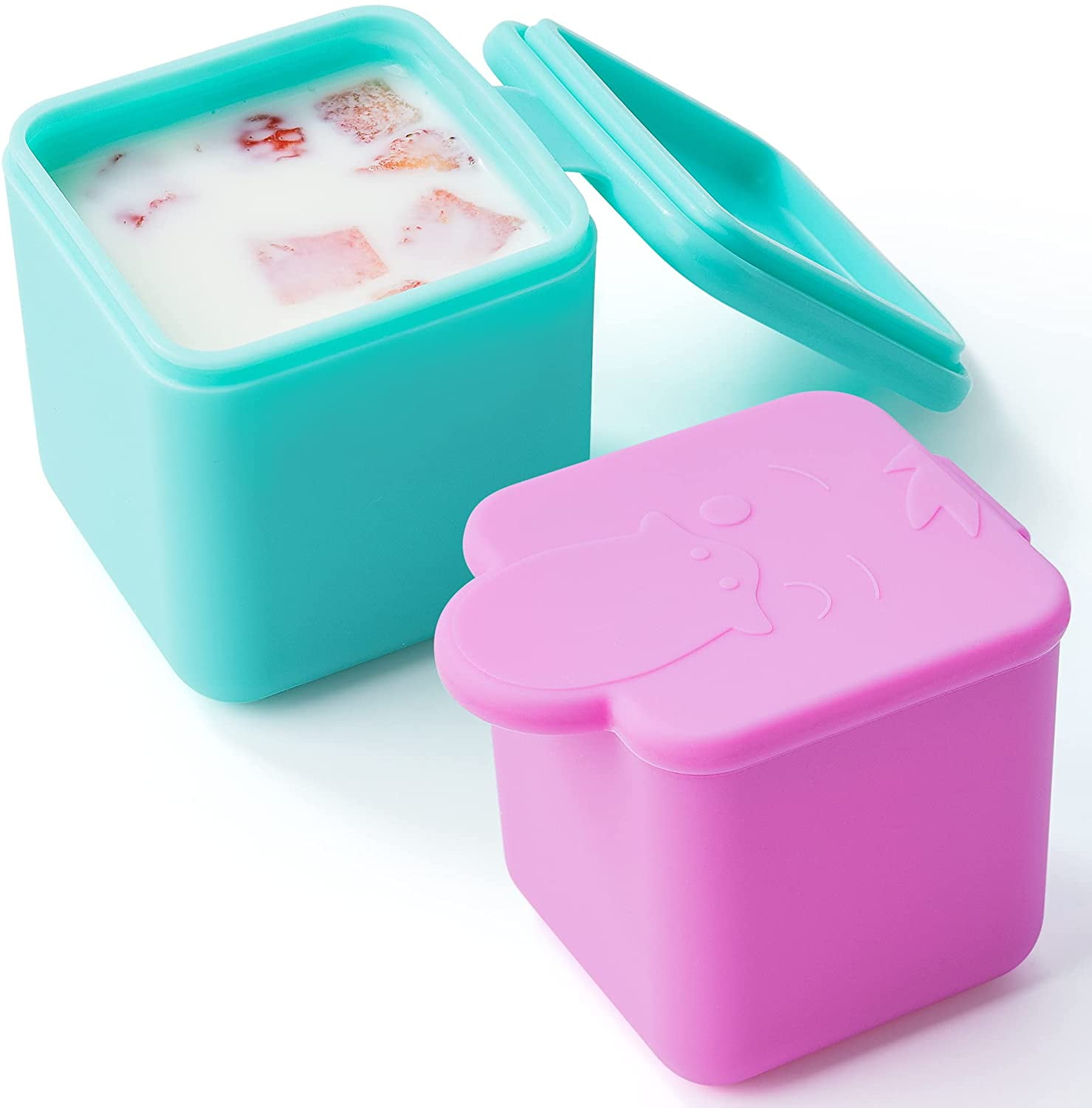 OmieBox Bento Box for Kids + OmieBox (2 pack) Leakproof Dips Containers To  Go, Salad Dressing Container + OmiePod in 2023