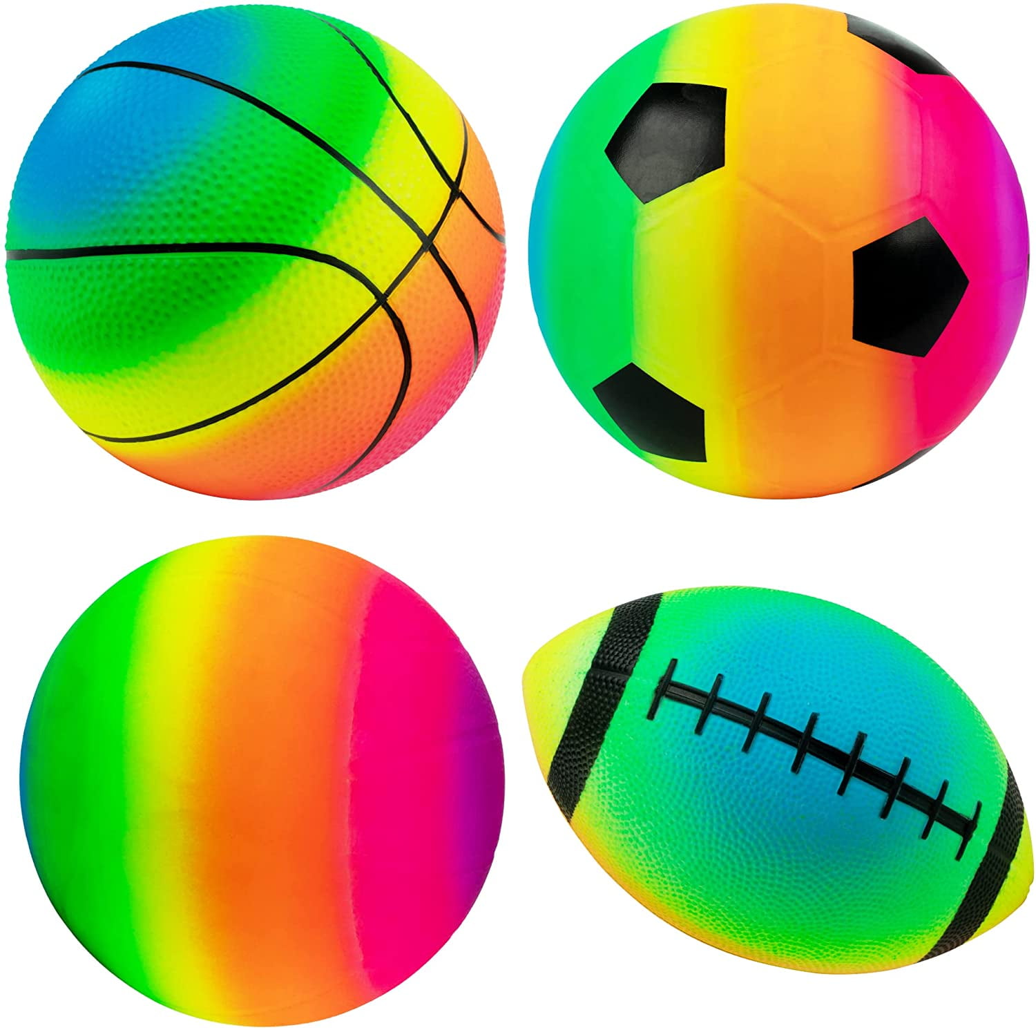 "Homotte 4Pack Rainbow 8.5"" Sports Balls for Indoor & Outdoor