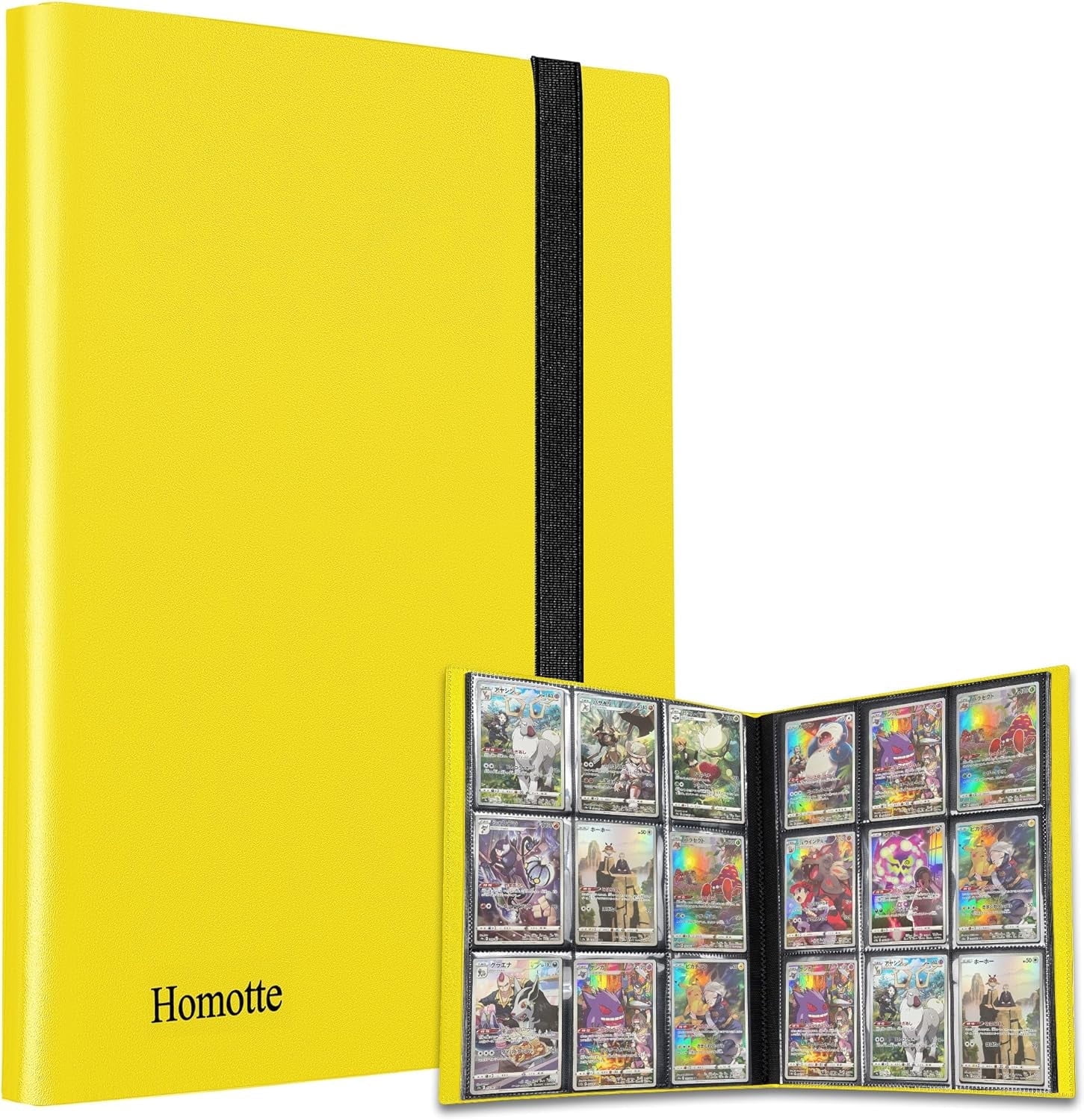 Homotte 9-Pocket Trading Cards Binder, 360 Slots, Yellow Card Holder,  Waterproof Vinyl Album - Walmart.com