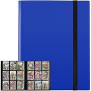 Homotte Trading Cards Binder 9 Pocket, 360 Side Loading Card Holder Organizer Album, Premium Collection for Baseball Cards, Football Cards, TCG CardsBlue