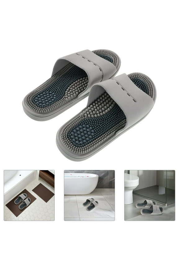 1 Pair Mens Lightweight Massage Slippers Plastic Sandals for Indoor Bathroom Use Comfortable and