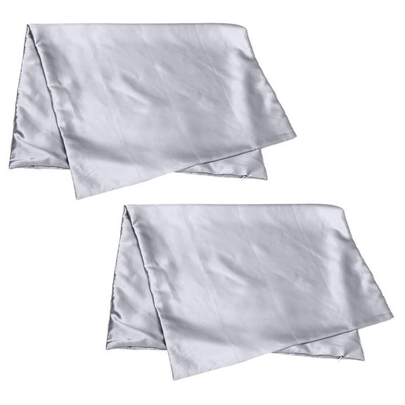 Homoyoyo Cooling Dark Grey Polyester Pillowcase with Zipper for Comfort and Breathability, 1 Pair Standard Size