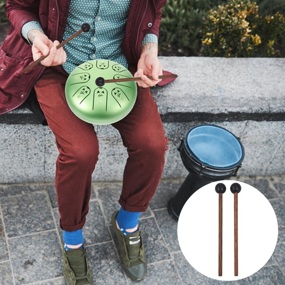 Homoyoyo Wooden Xylophone Mallets with Black Rubber Handle, Drumsticks for Percussion Instruments