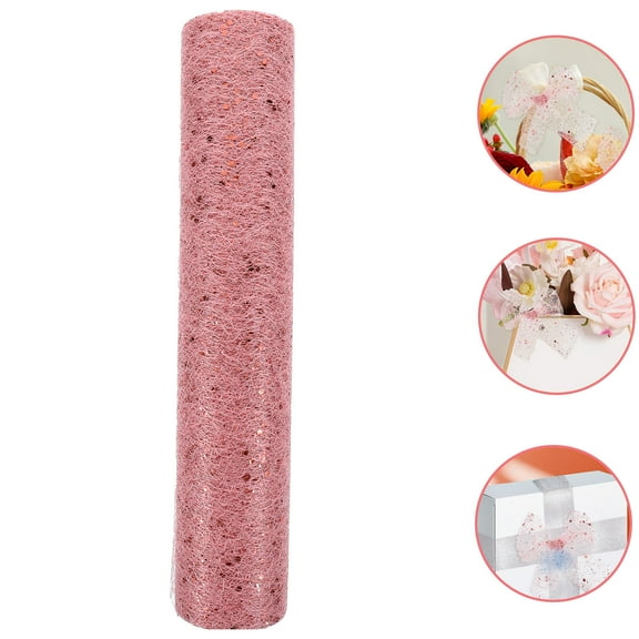 Homoyoyo 1 Roll Tulle Fabric Gauze Rose Gold for Flower Decoration in Weddings