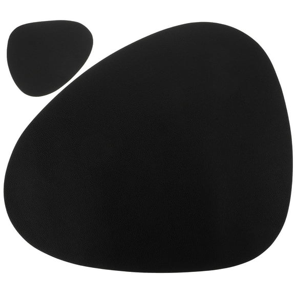 Homoyoyo Heat Resistant PU Coasters Black for Home Dining Table Decoration
