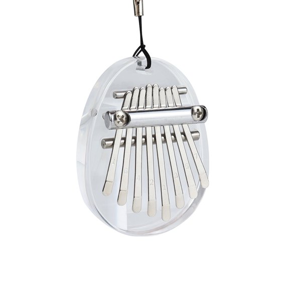 8-Tone Mini Kalimba Thumb Piano with 8 Keys, Acrylic Portable Finger Piano Music Instrument Set with Lanyard Keychain