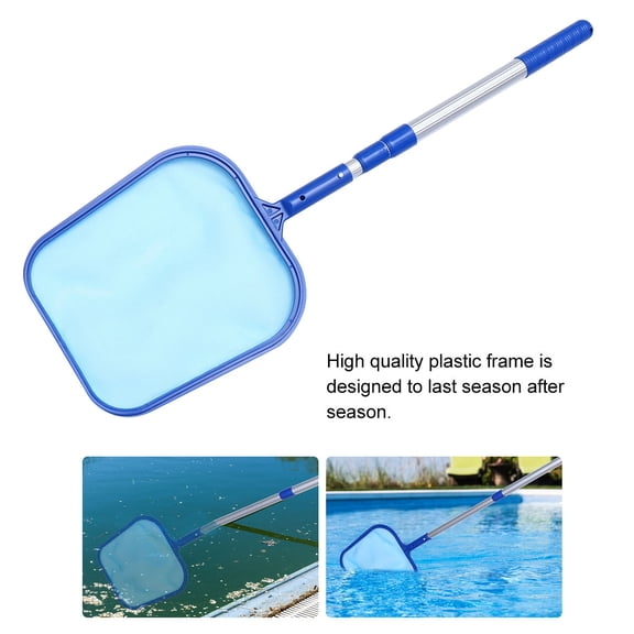 Homoyoyo 1Set Blue Pool Cleaning Tool with Lightweight Aluminum Frame Large Volume Net for Swimming Pool Pond Fountain