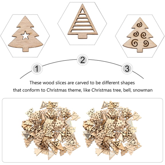 Homoyoyo 100 Pcs Assorted Snowman Wooden Slices for Holiday Crafts, Seasonal Ornaments, Home & Living Room Decorations