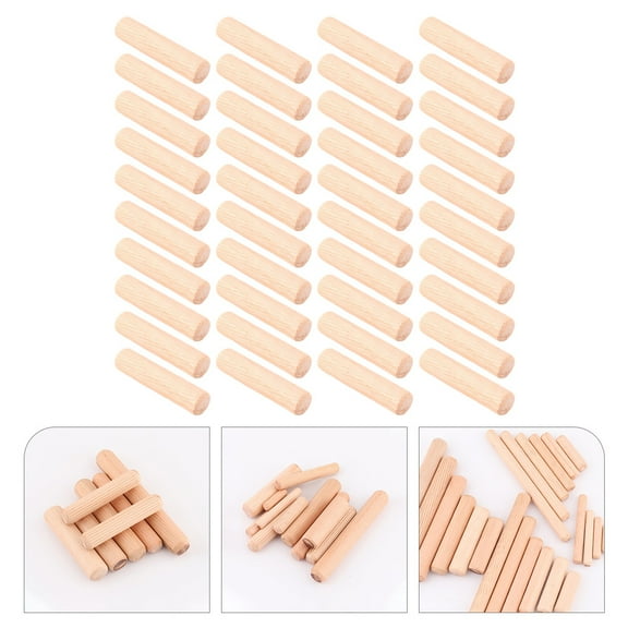 Homoyoyo 100Pcs Wood Dowels Beige Wooden Rods for Home Repairs Crafts Projects and Furniture Assembly