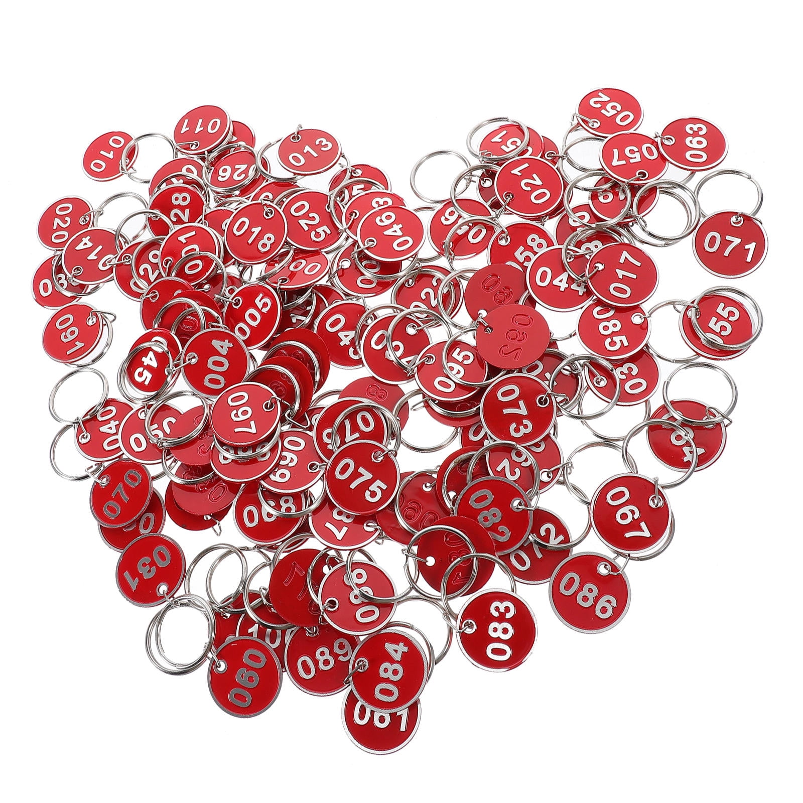 Homoyoyo Red Aluminum Numbered Key Tags 100Pcs Organizing Keys ...