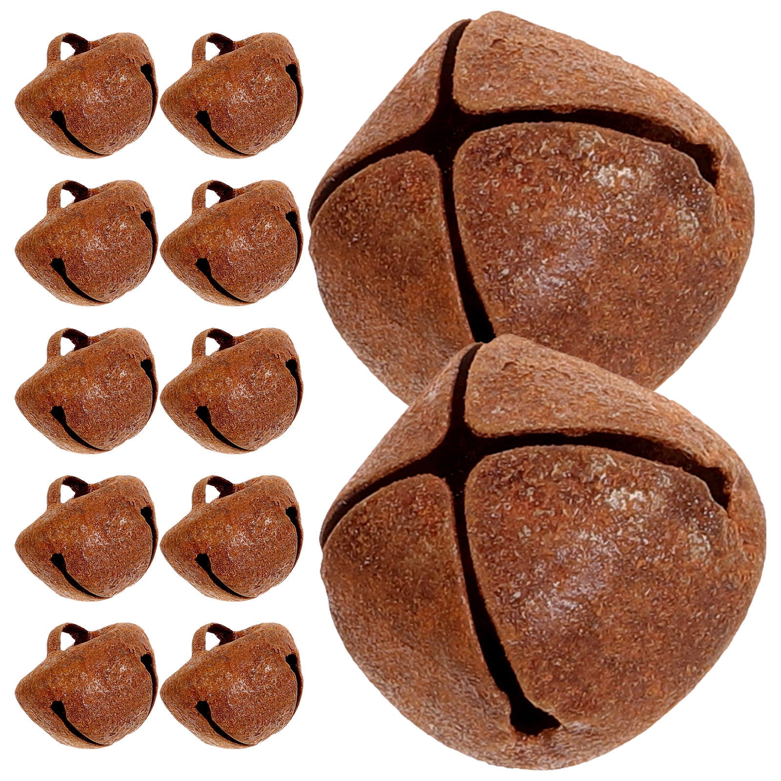 Homoyoyo 100pcs brown iron bell with star shape cutouts and square for