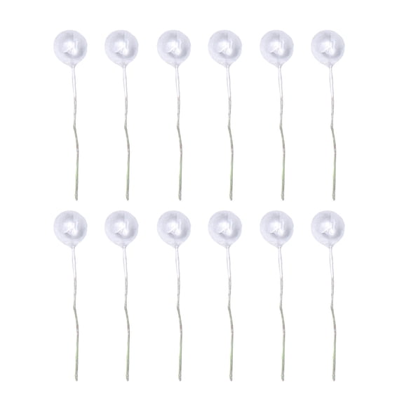 Homoyoyo 100Pcs Artificial Berries Silver Cherry Faux Fruit for Christmas Holiday Home Decor