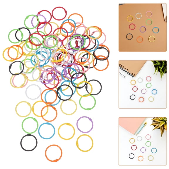 Homoyoyo 100Pcs Small Binder Rings Bulk for Binding Notebooks and Flash Cards