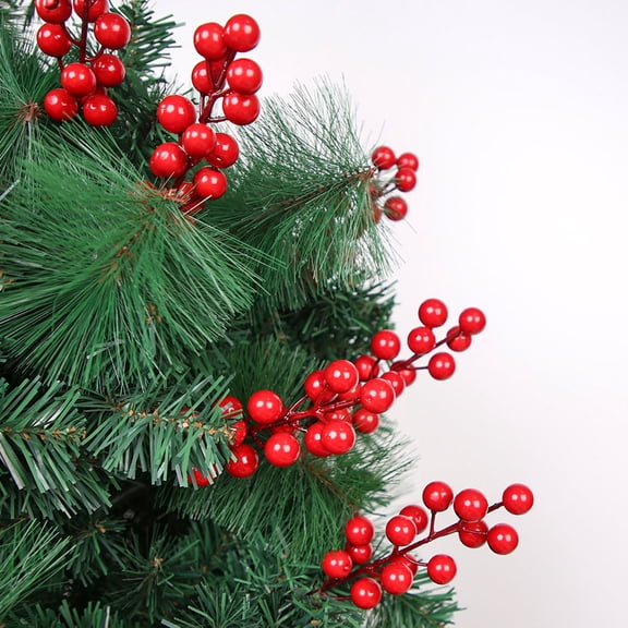 Homoyoyo 10 Pcs Artificial Red Berry Branches Faux Berry Stems for Wedding Decor, Photo Props, Floral Arrangements, Home Decoration