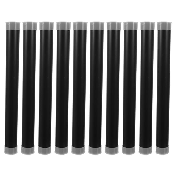 Homoyoyo 10Pcs Multipurpose Black Plastic Art Print Tubes with Caps for Easy Access and Classroom Storage Solution