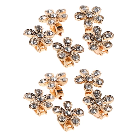 Homoyoyo Elegant Floral Bridal Barrettes with Accents - 10Pcs