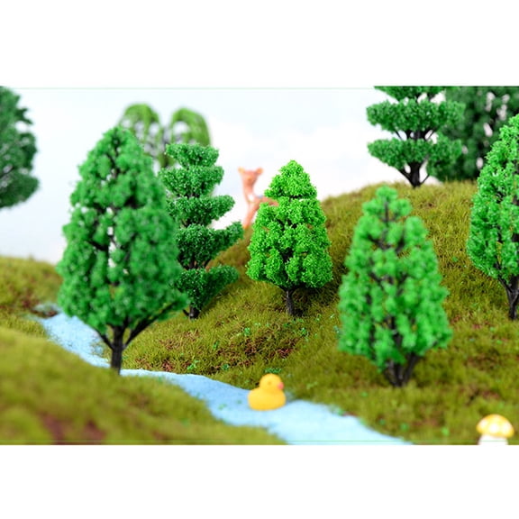 Homoyoyo Green Simulation Model Tree for Indoor Decor Moss Micro Landscape 10Pcs