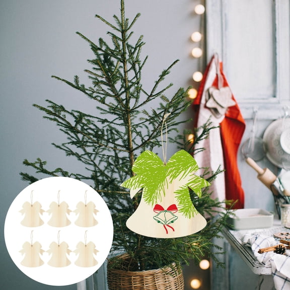 Homoyoyo Hanging Party Decoration Wood Ornaments Various Shapes 10Pcs 6.9X6.5in