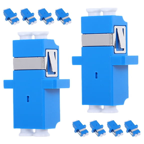 Homoyoyo Fiber Connector Adapter, Lc Duplex, Blue PVC, for High-Density , Versatile Use, 10Pcs