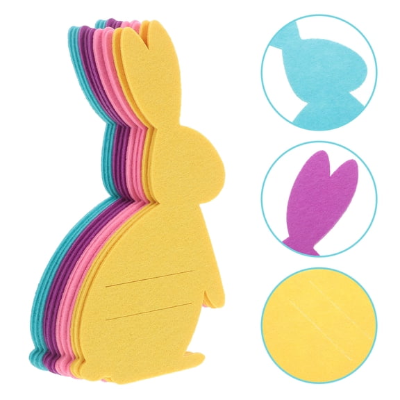 Homoyoyo 12Pcs Easter Bunny Cutlery Holder Pouches Non Woven Fabric Silverware Storage Bags