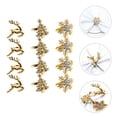 thumbnail image 1 of Homoyoyo 12pcs Elegant Design Napkin Holders Golden Alloy Item for Family Reunions, 1 of 8