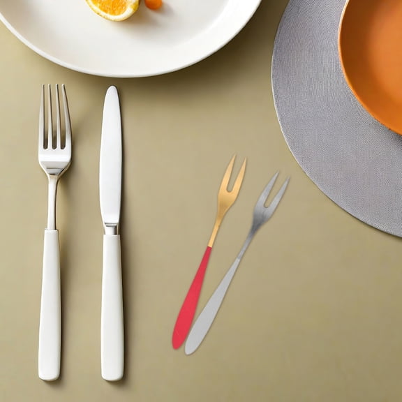 Homoyoyo 12-Piece Stainless Steel Dessert Fork Set Assorted Colors for Home Dining and Parties