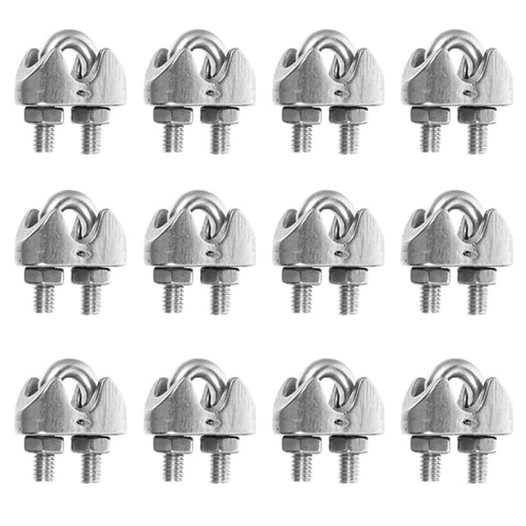 Homoyoyo Stainless Steel Wire Clamps Silver U Shaped for Connecting and Securing 12Pcs