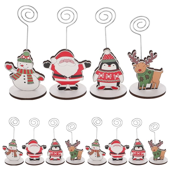 Homoyoyo 12Pcs Table Markers for Wedding in Assorted Color with Carbon Steel and Wood 6.3x6.3x2in