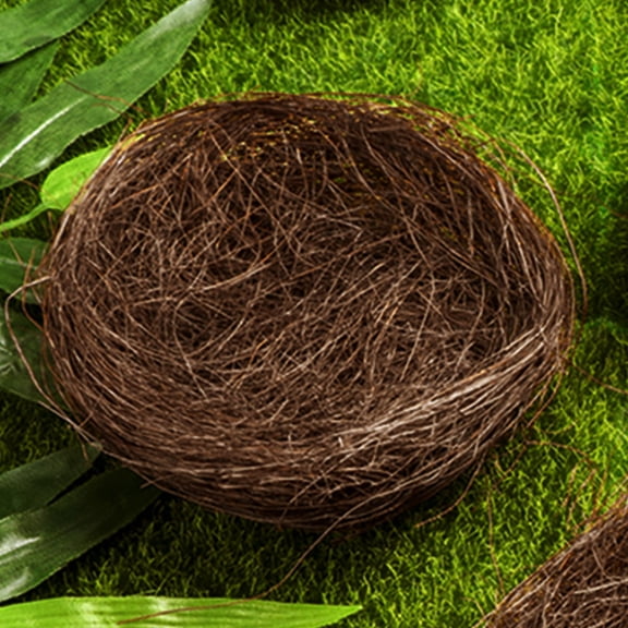 Homoyoyo 12Pcs Faux Bird Nests Brown Jute Easter Spring Home Office Decoration Natural Rustic Style