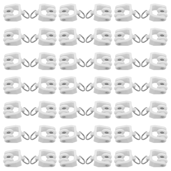 Homoyoyo White Plastic Ceiling Curtain Track Rollers, 140 Pcs Curtain Accessories for Easy Installation and Maintenance