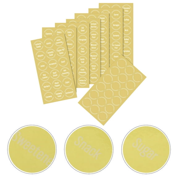 Homoyoyo 144Pcs Spice Jar Labels, Yellow PP Material, Clear Fonts, Kitchen Pantry Organization
