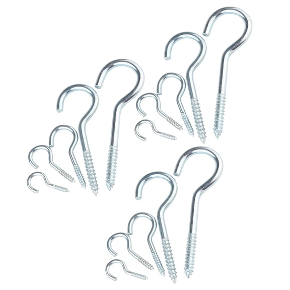 Homoyoyo 15Pcs Plated Silver Eyebolt Hooks for Ceiling Installation Heavy Duty Screw Hooks for Home Storage